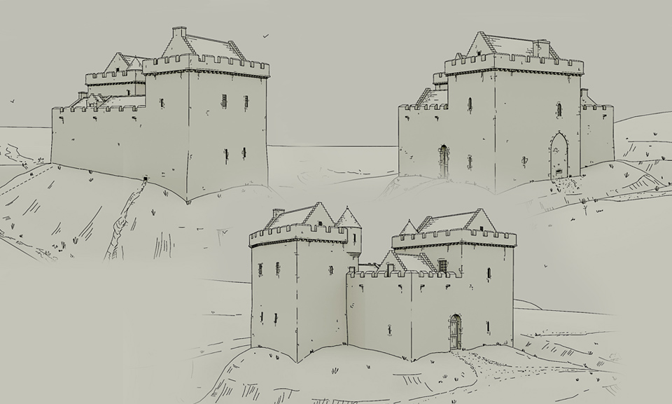 Ardrossan Castle - illustrated historical reconstruction