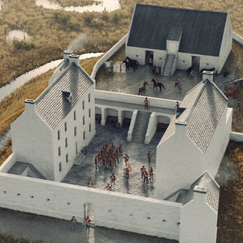 Digital reconstruction of Ruthven Barracks by Bob Marshall